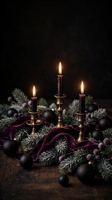 Free Candles Dark Gothic Christmas Decor illustration and picture