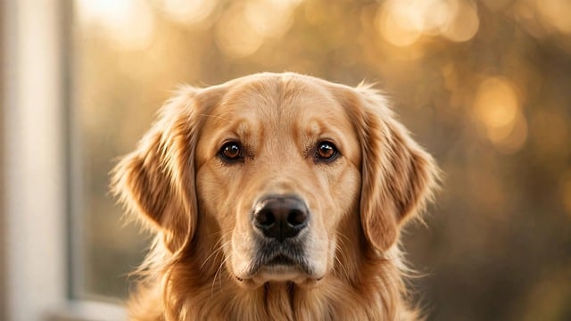 Free golden retriever dog portrait pet illustration
