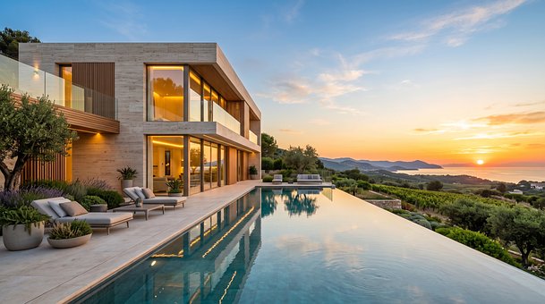 Free Modern Architecture Luxury Villa photo and picture