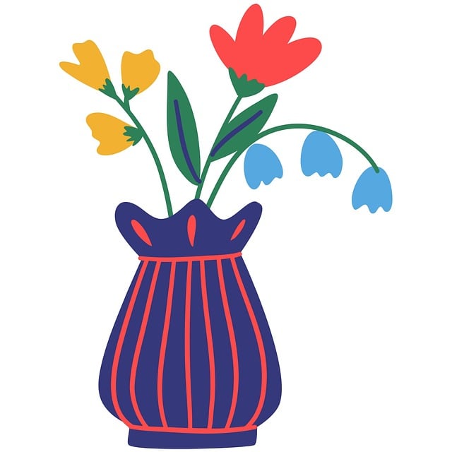 Free vase flowers colorful illustration