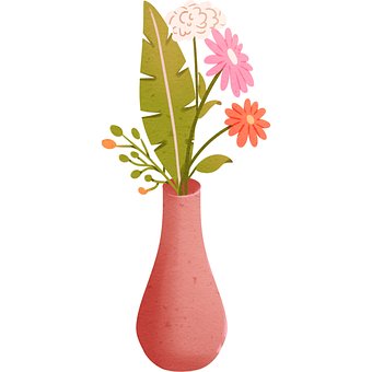 Vase, Blomster, Blade, Lyserød, Natur