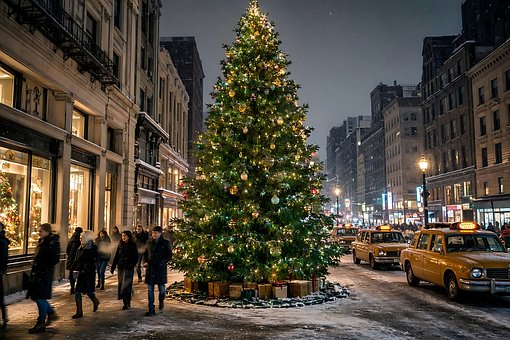 Free Christmas Tree Illuminated photo and picture
