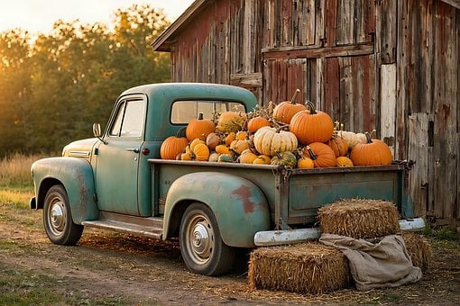 Free Pumpkin Truck illustration and picture