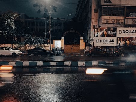 Free Rainy Night Kolkata photo and picture