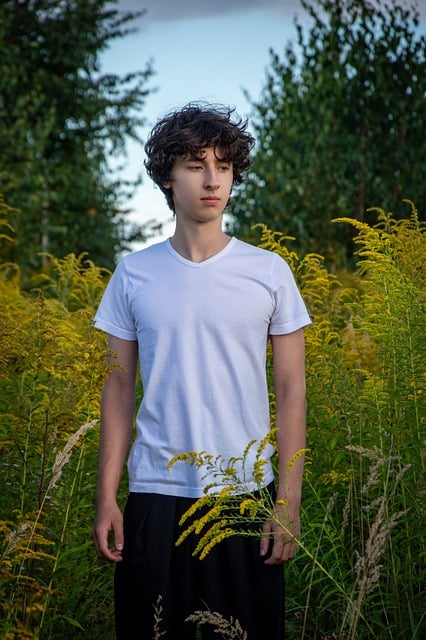 Mens, Natuur, Jong, T-Shirt, Witte Kleur