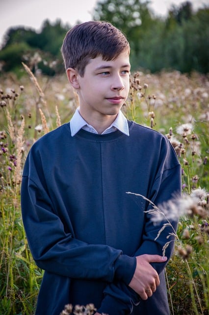 Jongen, Landschap, Natuur, Gras, Herfst