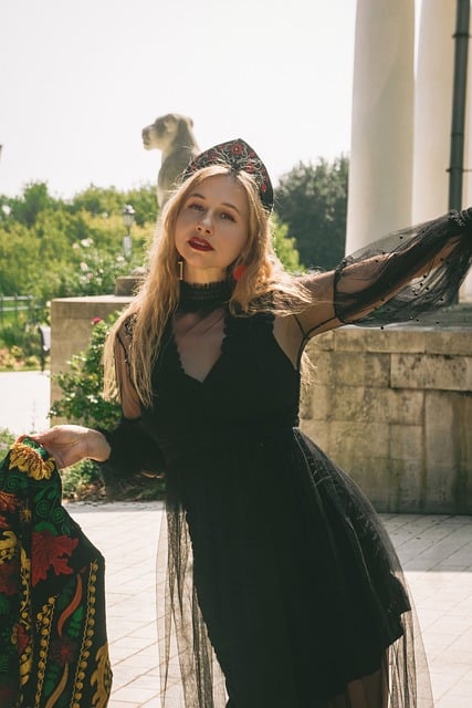 Mode, Vrouw, Kleding, Jurk, Zwart, Kant
