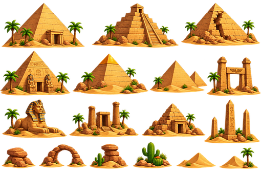 Free Desert Pyramid Ancient Ruins illustration and picture