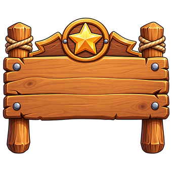 Free Wooden Sign Star Emblem illustration and picture