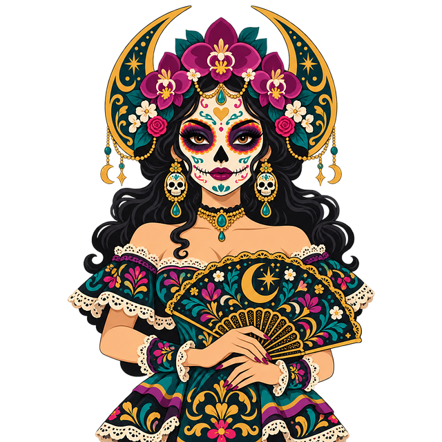 Free day of the dead catrina sugar skull vector