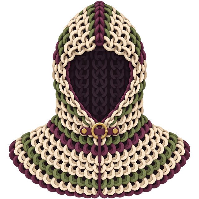Free crochet balaclava hood knitwear illustration