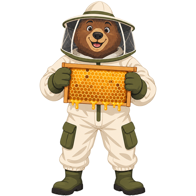 Free bear beekeeper beekeeper suit illustration