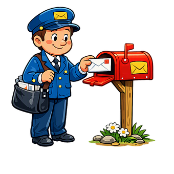 Free Mailman Cartoon illustration and picture