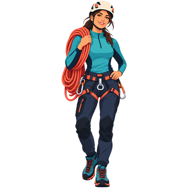 Free climbing climber female athlete vector