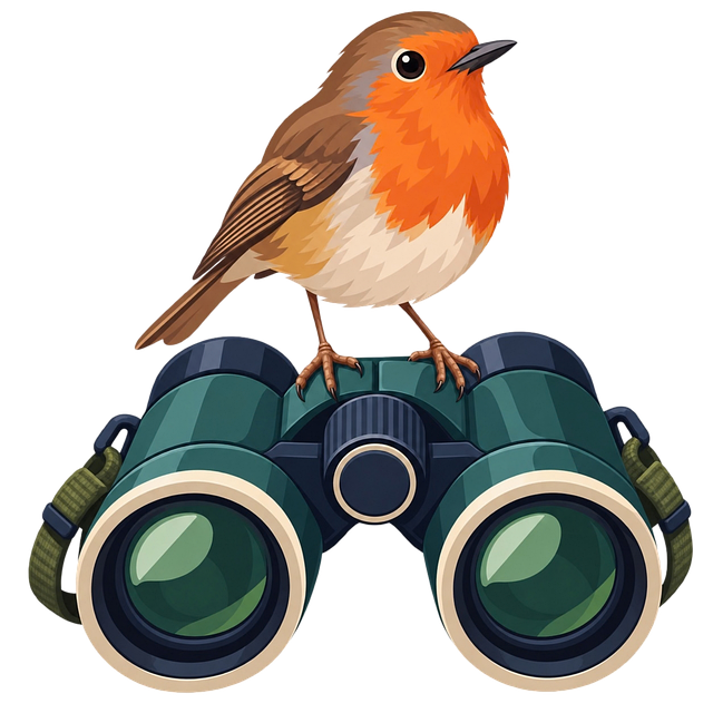 Free robin binoculars bird vector