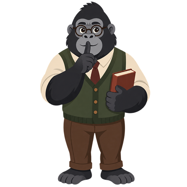Free gorilla librarian book illustration
