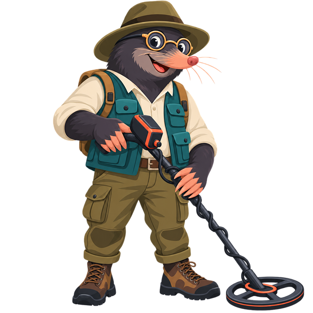 Free mole detection equipment treasure hunter vector