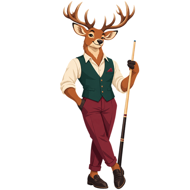 Free anthropomorphic deer gentleman deer billiard illustration
