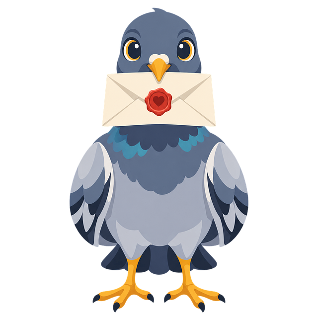 Free pigeon love letter romantic vector