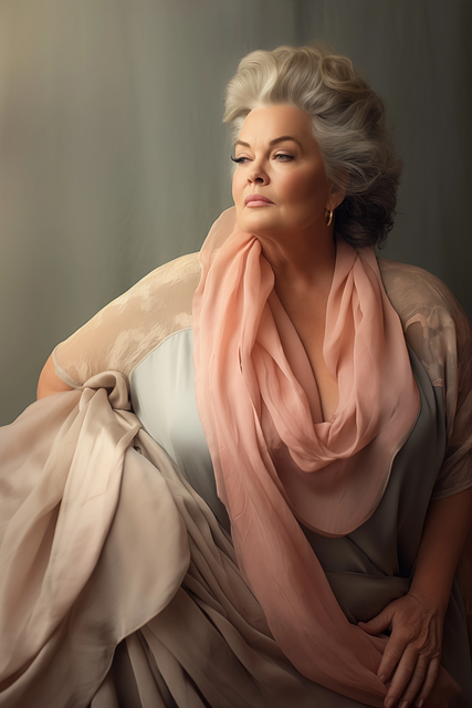 Free Studio Portrait Older Woman illustration and picture