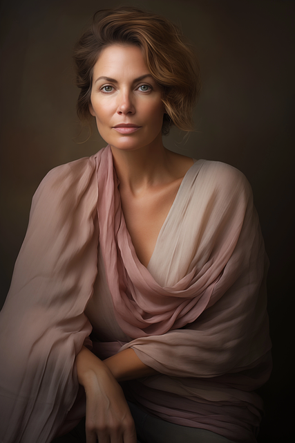 Free Studio Portrait Mature Woman illustration and picture
