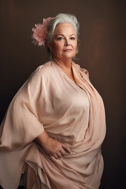Free Studio Portrait Older Woman Portrait illustration and picture