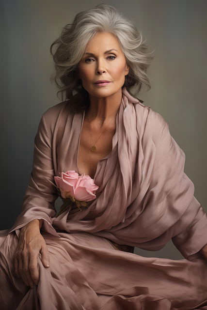 Free Studio Portrait Older Woman illustration and picture