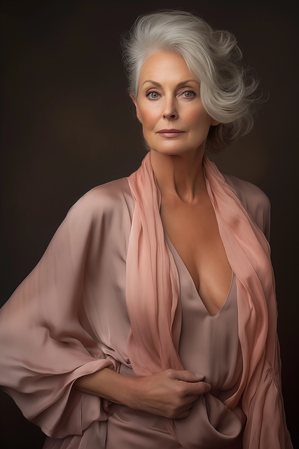 Free Studio Portrait Older Woman Portrait illustration and picture