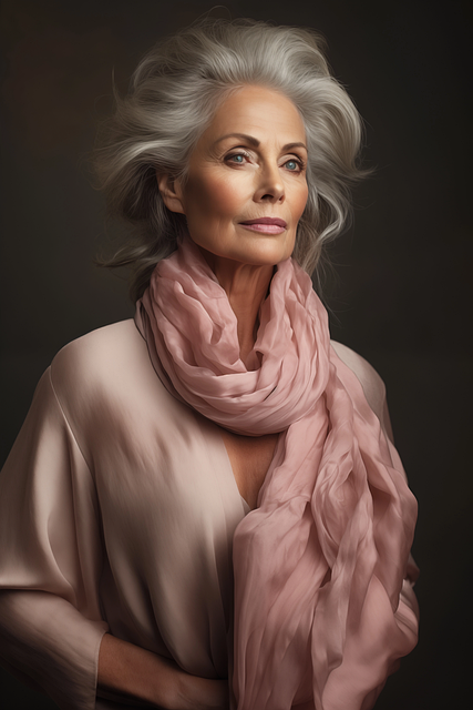 Free Studio Portrait Older Woman illustration and picture
