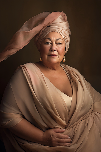 Free Studio Portrait Older Woman illustration and picture