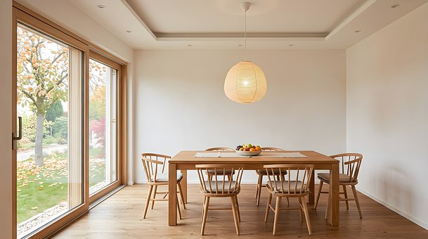 Japandi, Interior, Mesa De Jantar