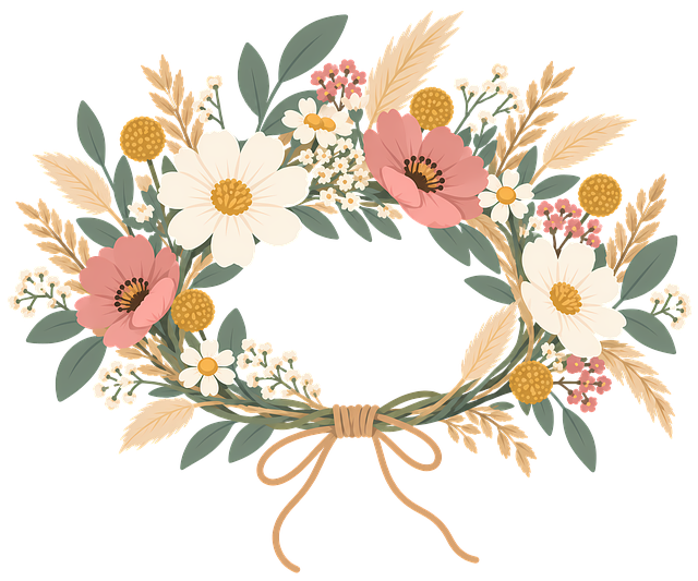 Free floral wreath wildflowers floral decor illustration