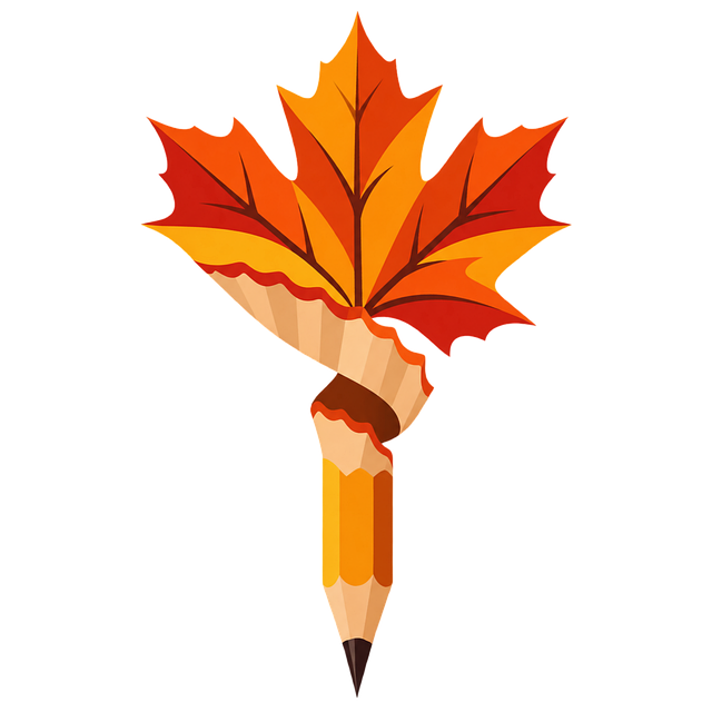 Free autumn pencil maple leaf pencil tip vector