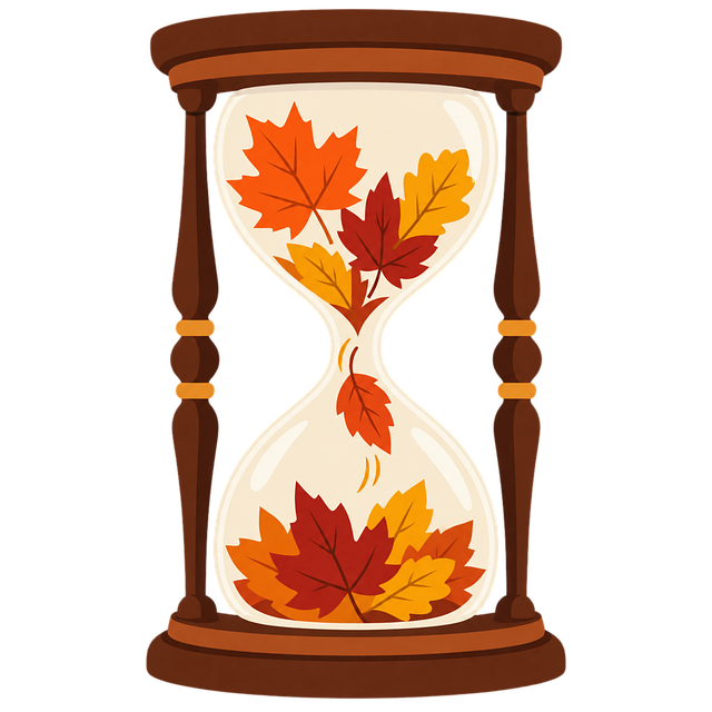 Free hourglass autumn leaves maple leaves vector