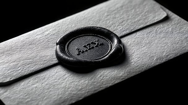 Cera, Sello, Carta, Sobre, Monocromo