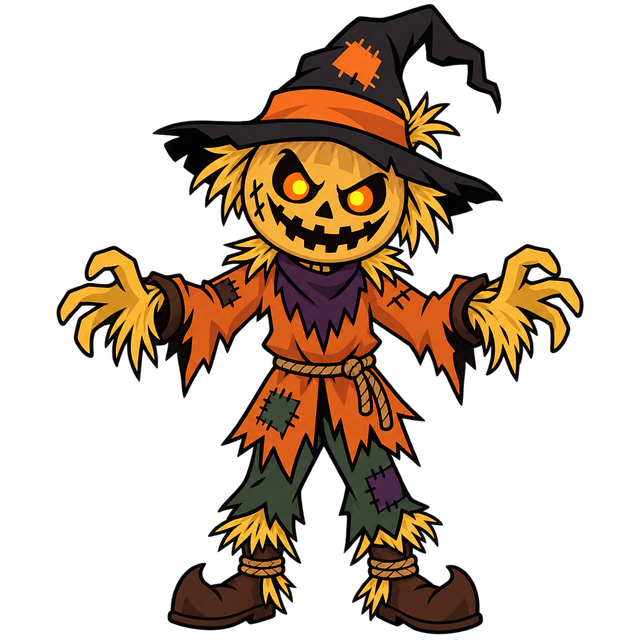Free scarecrow halloween spooky illustration