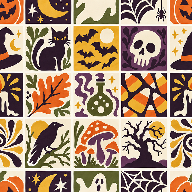 Free halloween pattern seamless pattern halloween icons illustration