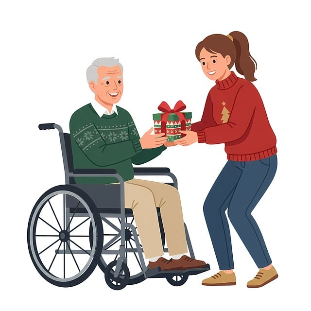 Kerstmis, Rolstoel, Doos Van De Gift