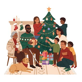 Weihnachten, Familie, Glück, Hund