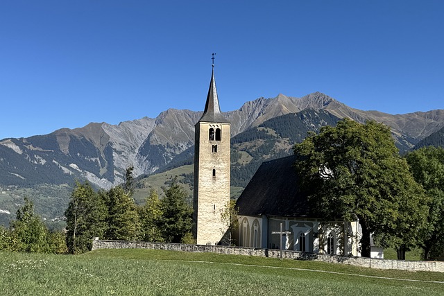 Kirke, Bjerg, Panorama, Tårn, Natur