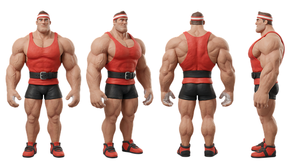 Culturista, Escultura, Rojo, Musculoso