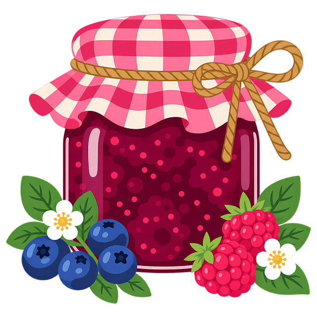 Free berry jam jam jar homemade jam illustration