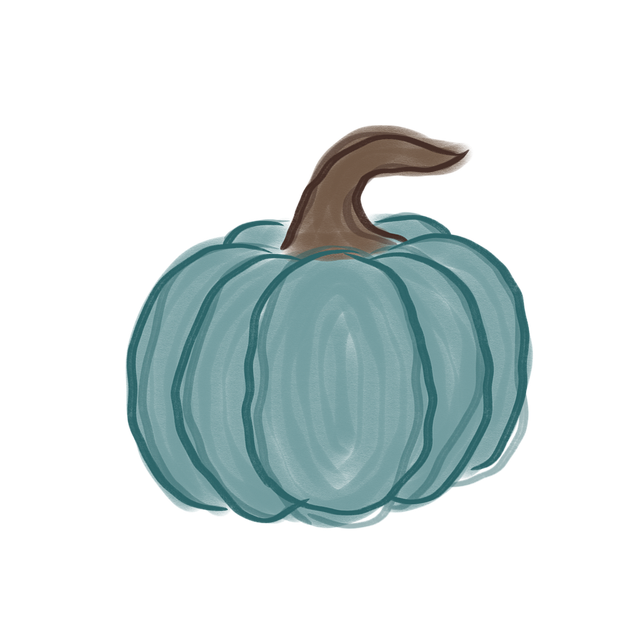 Free pumpkin illustration teal color autumn theme illustration