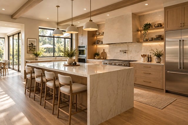 Free luxury kitchen modern kitchen natural materials illustration