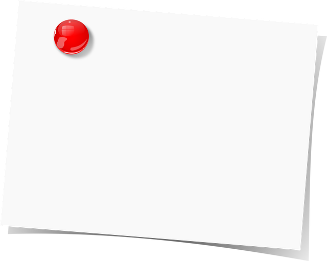 Notiz, Papier, Roter Reißnagel