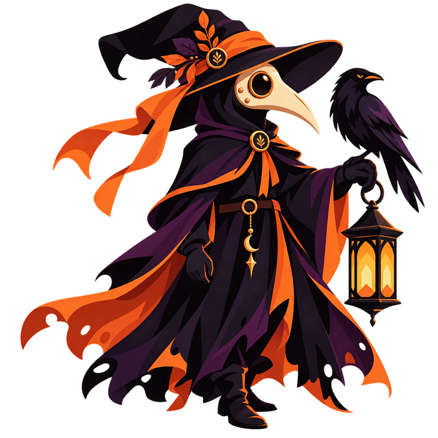 Free halloween plague doctor raven vector