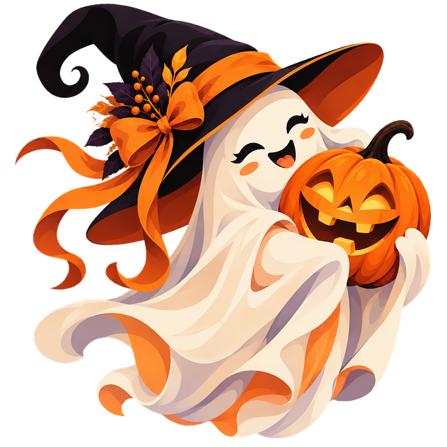 Free Cartoon Ghost Pumpkin vector and picture