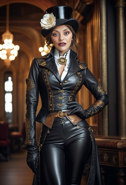 Frau, Steampunk, Porträt, Mode, Stil