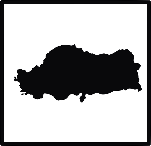 Bhutan, Geografische Karte, Silhouette