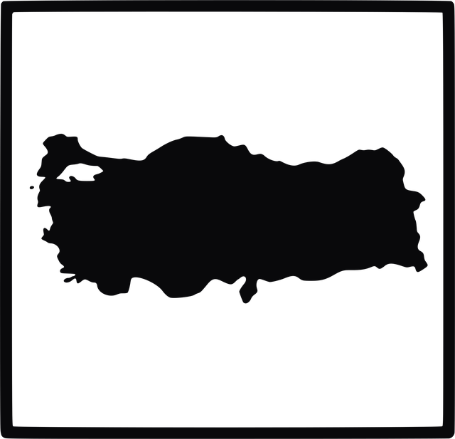 Karte, Türkei, Silhouette, Schwarz